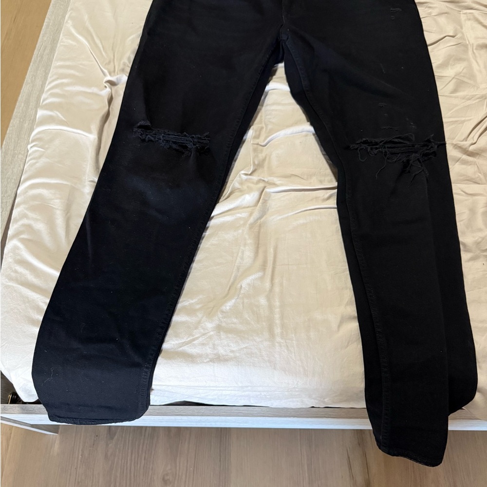 Hudson Jeans Black Distressed Straight Leg Men Jeans